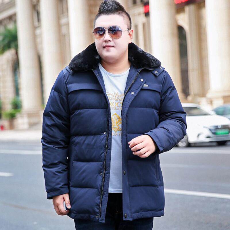Fat old man weighed and plume feather jacket men fat cap and obese 60 year old man thickened coat in winter