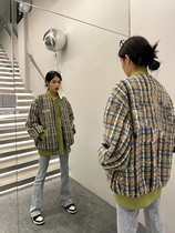 2022 spring new style woven green small fragrance jacket womens loose retro contrast color vintage baseball uniform