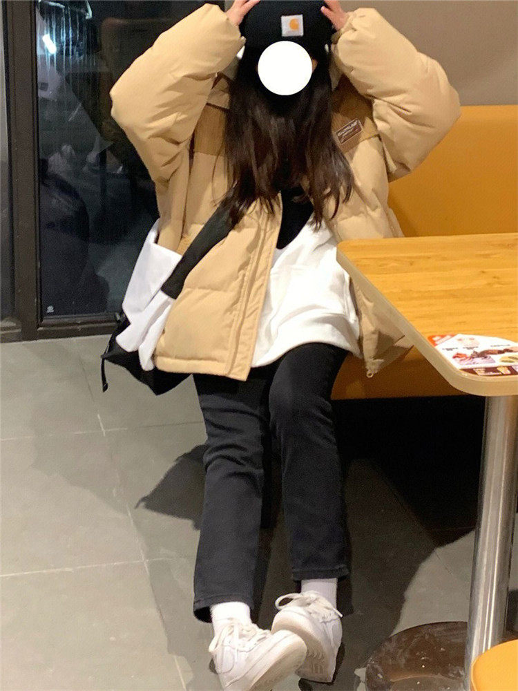 Light cordux cotton woman autumn and winter 2022 new cotton coat thickens warm retro - small bread coat clothes