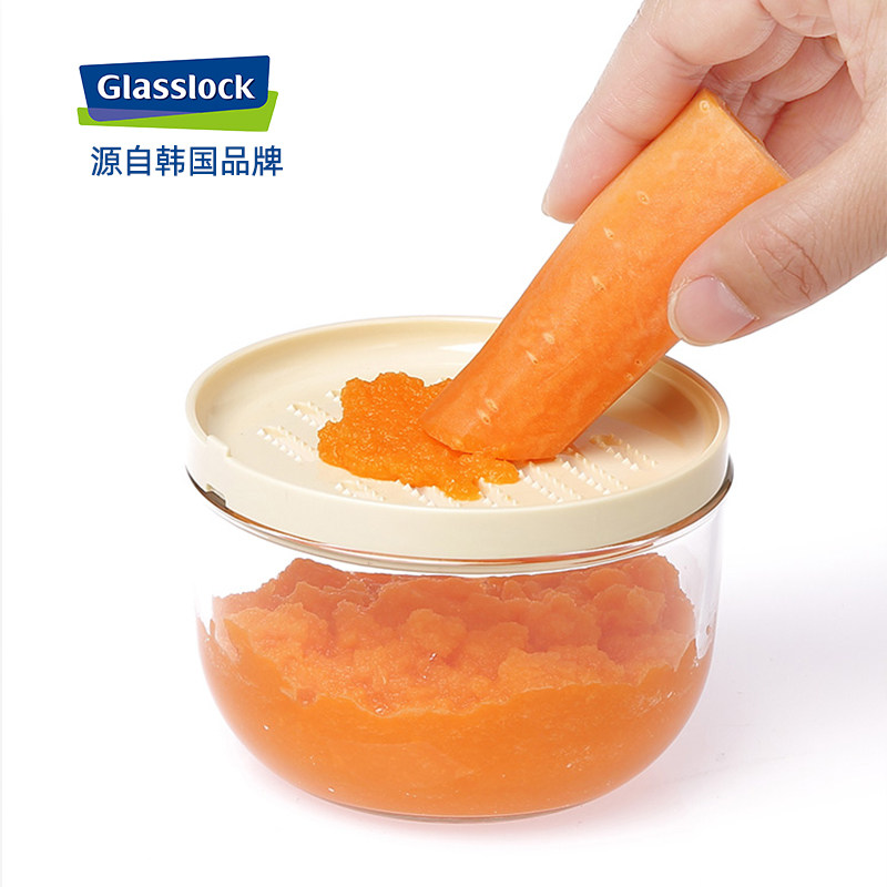 South Korea Glaslock Glass Muller Baby Deputy Food Tool Manual Juicing Machine Microwave Heating Bowl