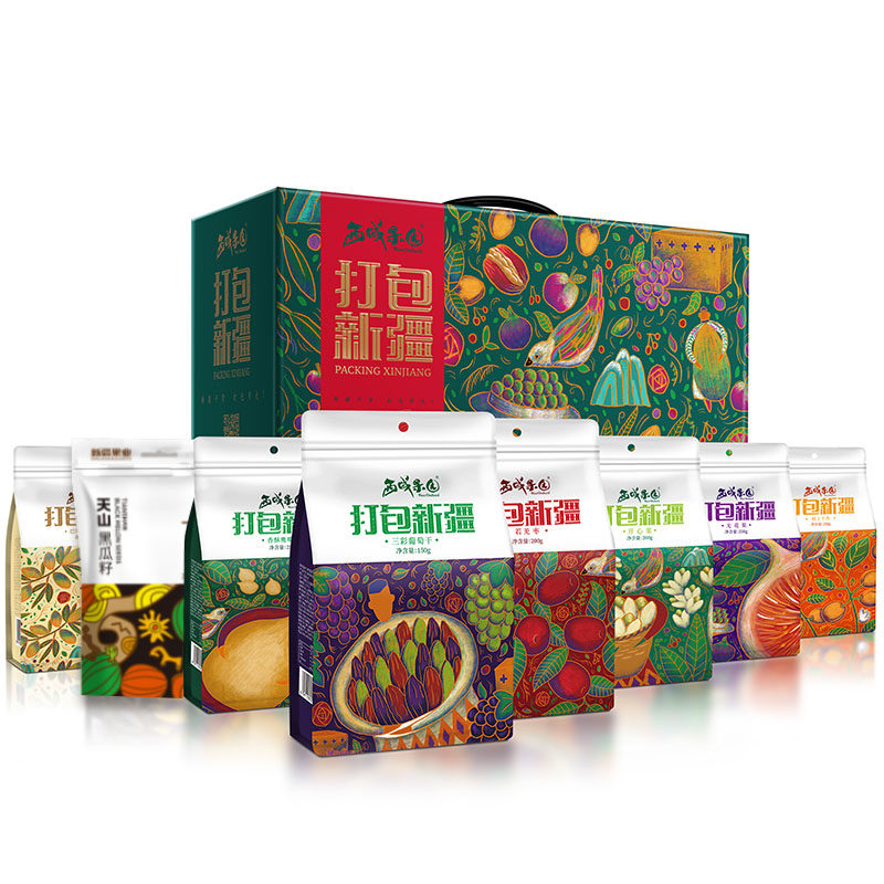 Xinjiang fruit industry Western Orchard packaged Xinjiang gift box 1580g New Year's specialty dry nut combination snack