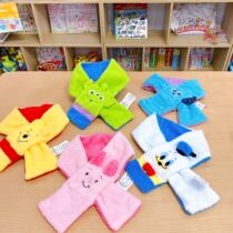 Dijia Plush Scarves for men and women Baby cartoon scarves with cotton flannel with warm windproof cross-style