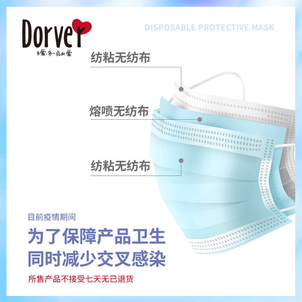 多爱 一次性防护口罩 30个装 天猫优惠券折后￥45.9包邮（￥75.9-30）儿童款20个装￥29.9