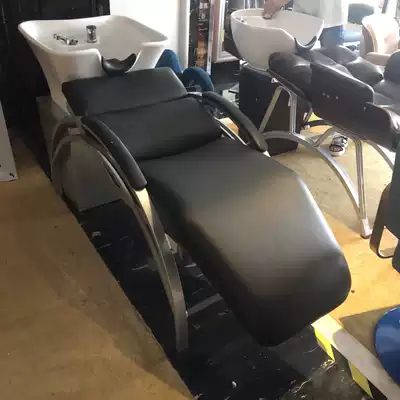 Stainless steel Japanese semi-lying shampoo bed salon special light luxury stainless steel Flushing bed with quick heat water heater