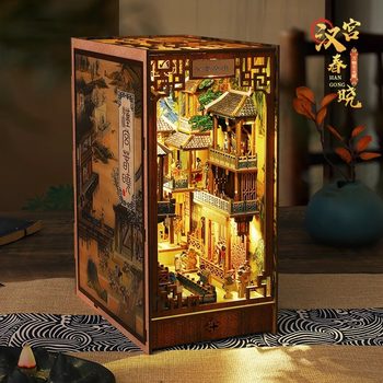Han Palace Spring Dawn Bookend DIY Handmade Miniature House 3D Puzzle Wooden Assembly Model Birthday Gift for Women