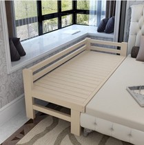  Splicing bed widened bed extended bed childrens single bed all solid wood baby bed pine guardrail bedside custom-made