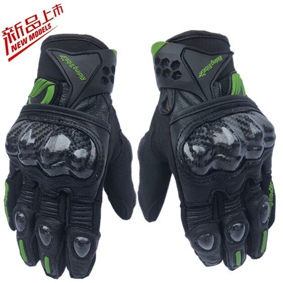 A Star Motorcycle Riding Gloves Road Racing Leather Carbon Fiber Gloves Cross Country Field Professional Anti-Fall Gloves 