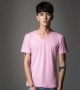 Mùa hè nam cổ chữ V màu hồng ngắn tay áo thun rộng màu rắn cỡ lớn t 桖 béo trẻ em đáy quần áo học sinh quần áo công sở DIY tùy chỉnh Mẫu áo phông nam đẹp 2020