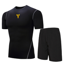 Sports suit Mens quick-drying tights Short-sleeved gym basketball training suit Running morning running night running equipment Summer