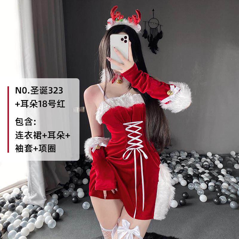 jk制服加工定制 圣诞节服装成人女小麋鹿圣诞节日派对装扮圣诞老人套装cos舞台服