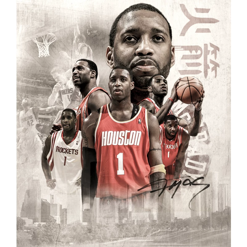 Basketball poster, microphone on wall, souvenir, custom-made