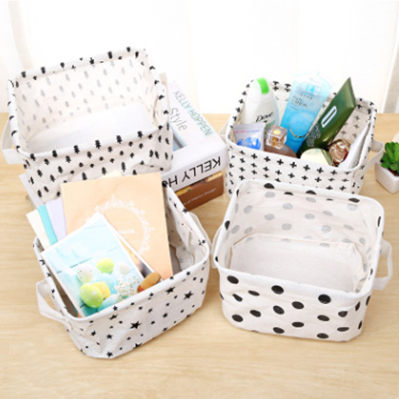 Korean desktop multi-function box foldable small fresh fabric bathroom finishing storage box factory direct sales