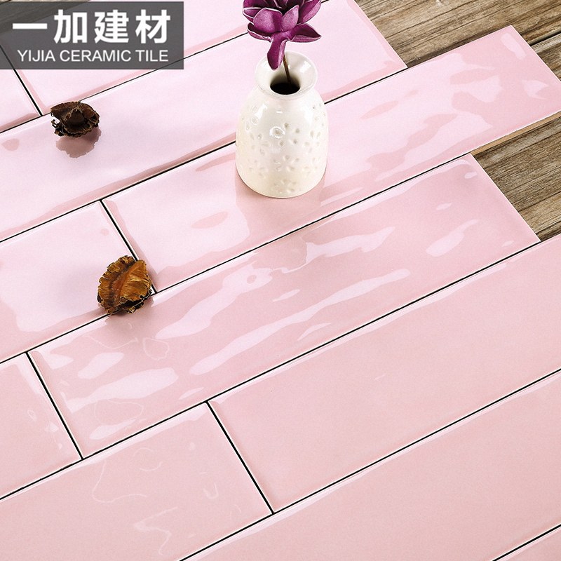 Pink Brick Make-up Room Bathroom 75X300 Girl 100 * 200 PINK WALL BRICK BALCONY MILK TEA SHOP TILE