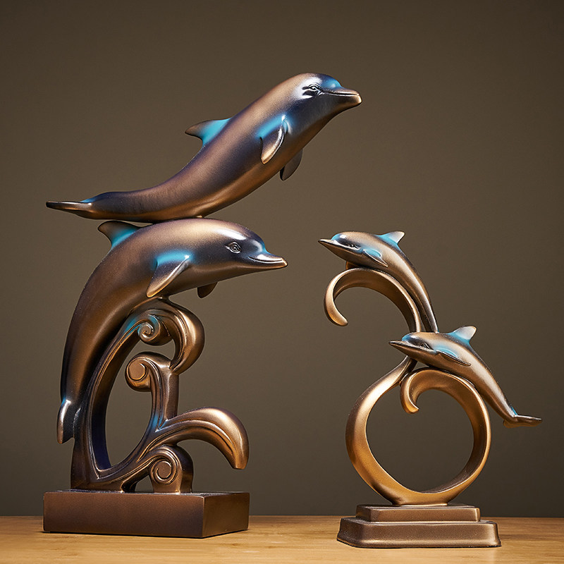 Modern minimalist light and luxurious dolphin small swing piece Living room TV cabinet Guan Guan Office Room Arrangement Decorations Furnishing