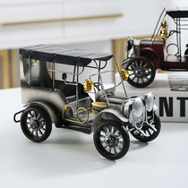 Retro Nostalgia Old Lord Car Handicraft Swing Piece Home Living Room TV Cabinet Adornment Iron Art Car Model Furnishing