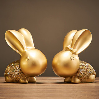 Wine Cabinet Decorations, a Pair of Rabbits, Light Luxury, High-End, Living Room, Entrance Hall, Office Desktop, Tv Entrance, Home Furnishings