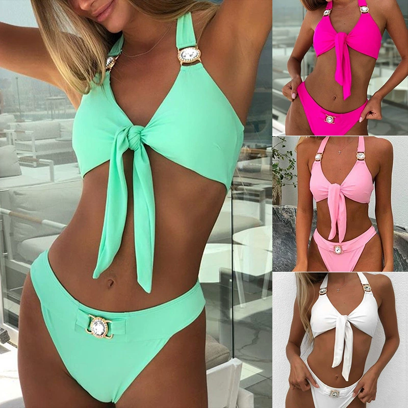 bikini 2020swimwear phụ nữ sexy thời trang bikini băng xẻ tà áo tắm nhiều màu - Bộ đồ bơi hai mảnh