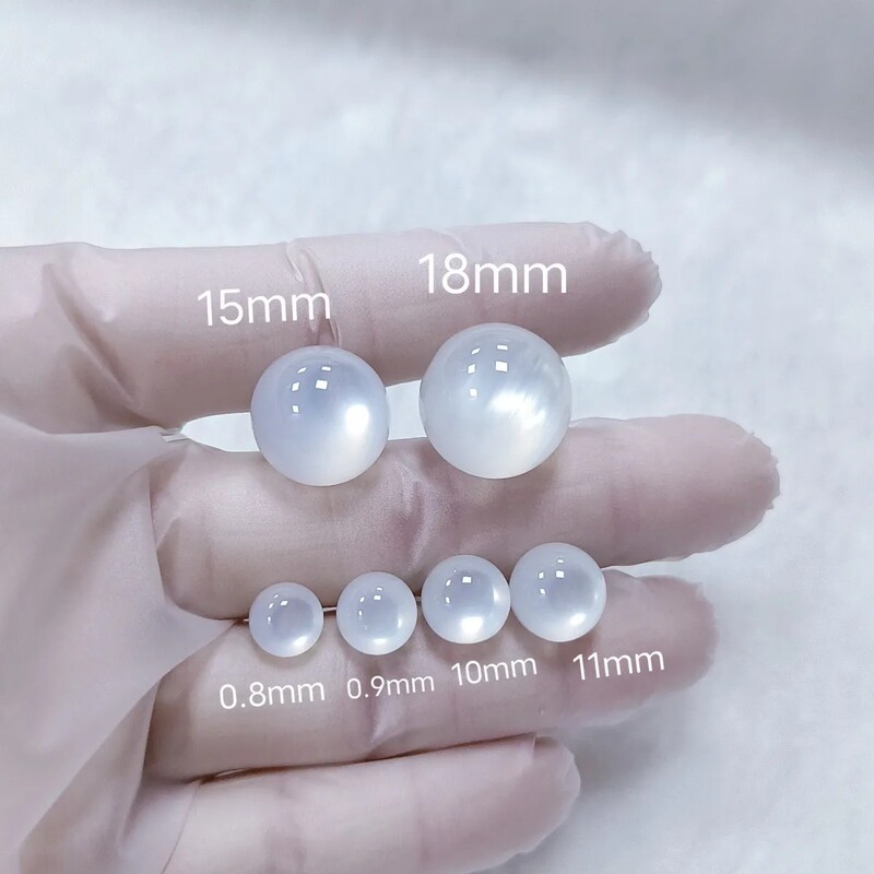 Pearlescent Round Cheongsam Buttons, Chinese Style Imitation Jade Bead Buttons, Hanfu Beads, Disc Buttons, Shirt Pearl Small Buttons