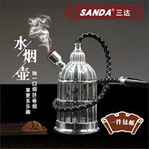 Three da new water smoke pot creative personality old vintage retro water smoke bucket water smoke copper double filter full suit double use