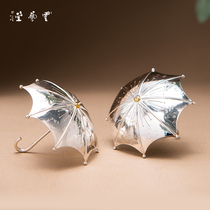 The Yunshu Cloud Art Hall pure silver 999 Tea leakage tea filter Small umbrella tea separator