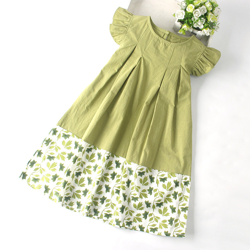Girl Summer Dress Foreign Dress 2022 New Korean Version CUHK Child Loose Princess Skirt Summer Girl Foreign Pie Dress