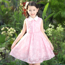 3 childrens dress for girls 5 middle and big Children 7 summer 9 little girl Super foreign vest princess yarn skirt 11 years old