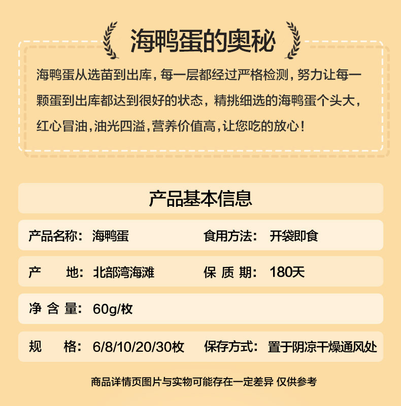 盒马生鲜 广西特产旦尚皇海鸭蛋 60g*20枚 图2