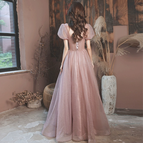Вечернее платье, розовая летняя длинная юбка, подходит для подростков, французский стиль