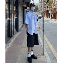 Summer boys day wears harbor wind retro-loose teenage striped shirt men and casual handsome