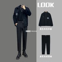 Little red book trendy men with three-piece Mens ruffle jacket short jacket trend thickened woolen coat