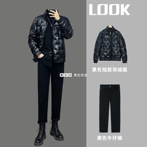 Little Red Book with Set Winter Mens Down Jacket Lightweight 2021 New Bright Short Jacket Korean Handsome