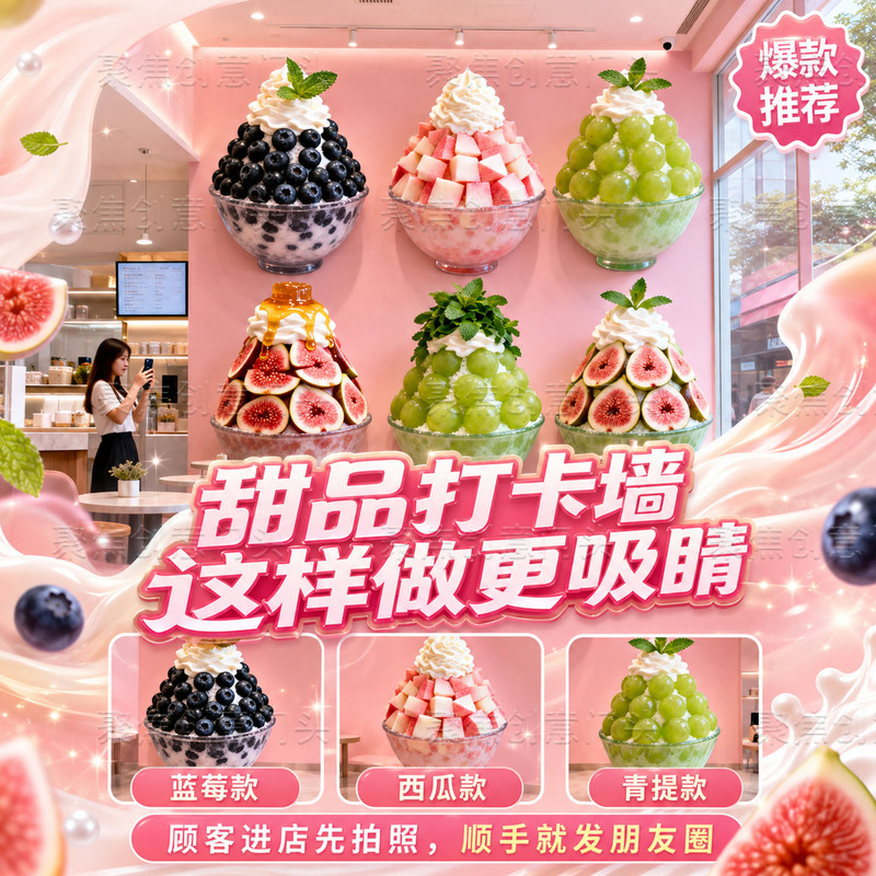 Dessert and Beverage Shop Indoor Photo Wall Decoration Fiberglass Simulated Fruit Snowflake Ice Decorations for Attracting Customers Dessert and Beverage Shop Indoor Photo Wall Decoration Fiberglass Simulated Fruit Snowflake Ice Decorations for Attracting Customers