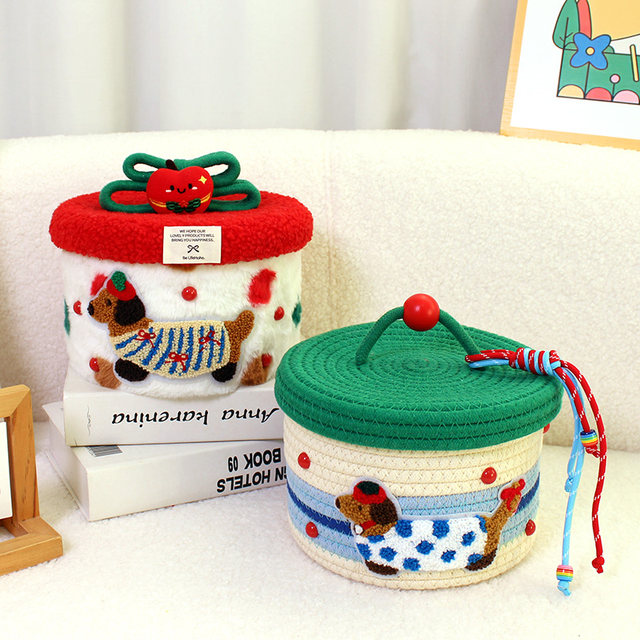 Dachshund Dog Storage Box Desktop Snack Storage Basket Cute