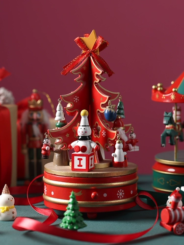 Крутящаяся детская музыкальная шкатулка, деревянный настольный поезд, декор, подарок на день рождения