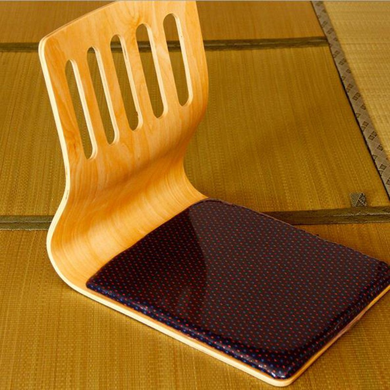 Tatami Japanese style solid wood curly wooden chair floating window bed sloth chair folding chair and room chair dorm stool