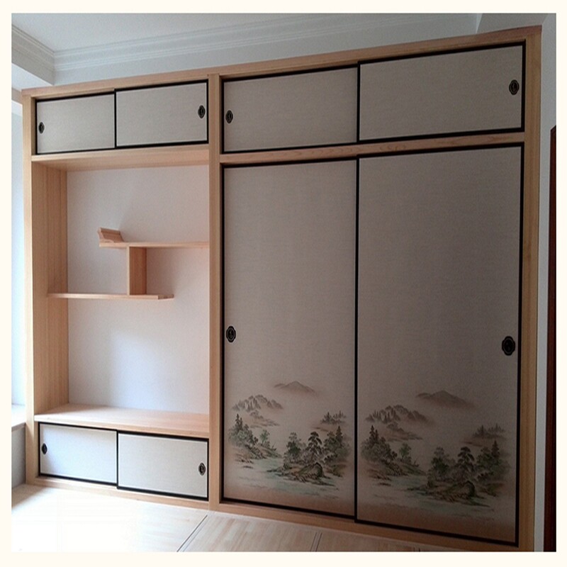 Japanese-style sliding door tatami sliding door custom-made solid wood Foss horse door paper painted wardrobe door custom-made wooden door