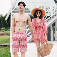 2018 cặp đôi nữ áo tắm che blouse bụng nhỏ thơm resort ven biển gió trăng mật mặc bikini tắm phù hợp với suối nước nóng áo tắm - Vài đồ bơi set đồ đôi đi biển