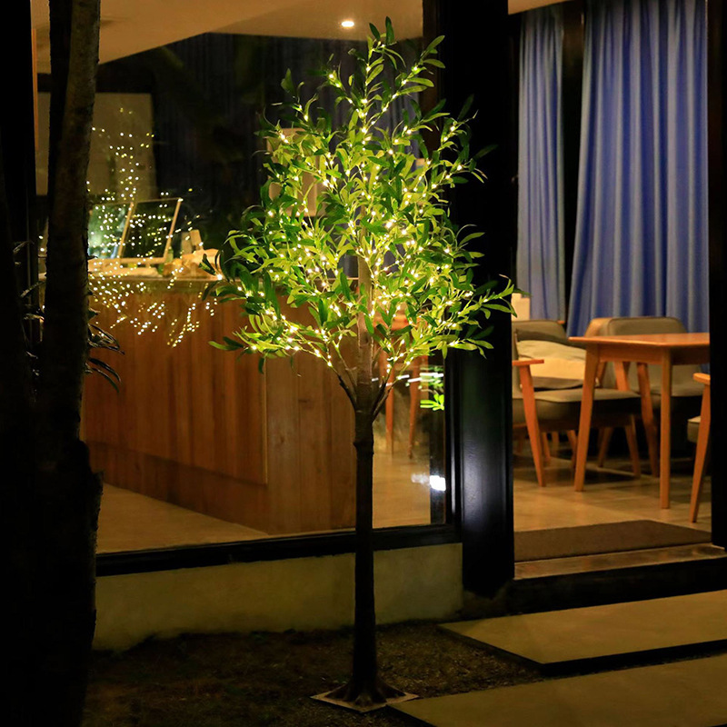 Taizhou Green Leaf Olive Tree Light, Glowing Tree, Led Tree Light, Christmas Holiday Decoration Light, Olive Leaves