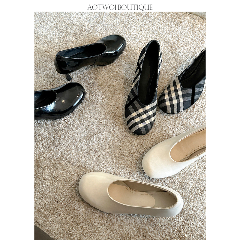 Aotwoi Square-Toe Shallow Minimalist High-Heeled Plaid Casual Versatile Stiletto Fashion High-Heeled Shoes Aotwoi Square-Toe Shallow Minimalist High-Heeled Plaid Casual Versatile Stiletto Fashion High-Heeled Shoes