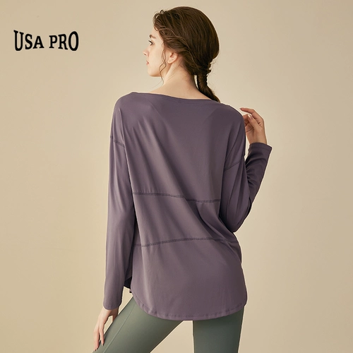 Одежда для йоги, дышащий спортивный лонгслив для тренировок для спортзала, свободный крой, по фигуре, для бега