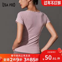 Fitness clothing women's short sleeve quick-drying tights sports T-shirt running clothing slim yoga clothing jacket summer thin