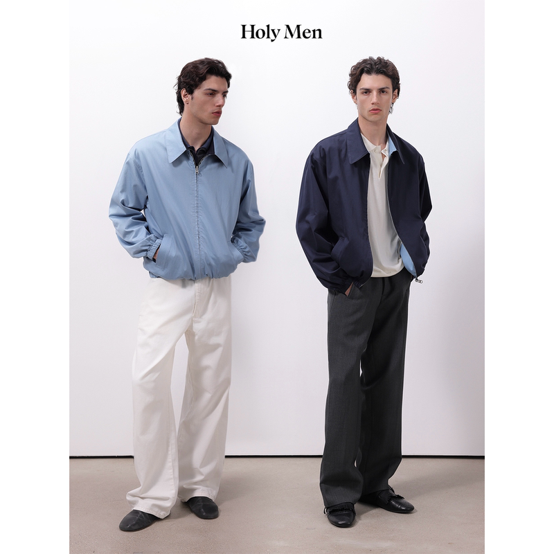 Holymen |   Reversible Silk Wool Minimalist Silhouette Zip-Up Jacket