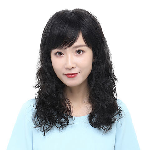 Full wig Female full head cover type middle-aged person wig Female medium-long hair Mom medium-long curly hair Wool roll wig set