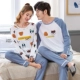 Đặc biệt hàng ngày cặp đôi mùa thu quần dài tay cotton đồ ngủ nam và nữ phụ nữ cotton phục vụ nhà phù hợp với XL