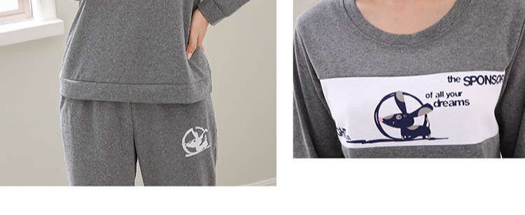 Đồ ngủ nữ đặc biệt hàng ngày mùa xuân và mùa thu cotton dài tay phiên bản Hàn Quốc của bộ phim hoạt hình nữ dễ thương phục vụ nhà cotton phù hợp với kích thước lớn shop quần áo