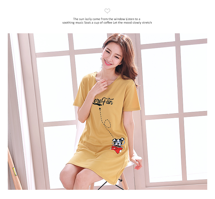 Áo ngủ nữ ngắn tay gợi cảm mùa hè Không tay dễ thương Bộ đồ ngủ mùa hè dây đeo váy cotton phục vụ tại nhà vay mac nha dep