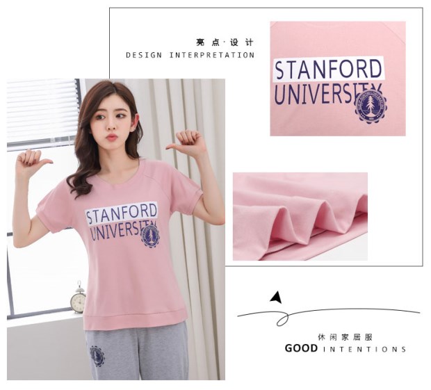Đồ ngủ nữ mùa hè nữ phiên bản Hàn Quốc của quần cotton cắt ngắn tay phù hợp với phim hoạt hình mùa hè có thể mặc quần áo bên ngoài nhà may đồ bộ đẹp