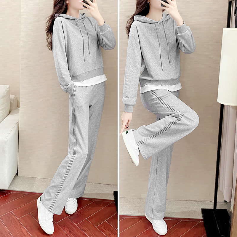 Sandro Mosquoloni Casual Sports Fashion Suit Women Springtime Reduction of Lean Sweatshirt Broadlegged Pants
