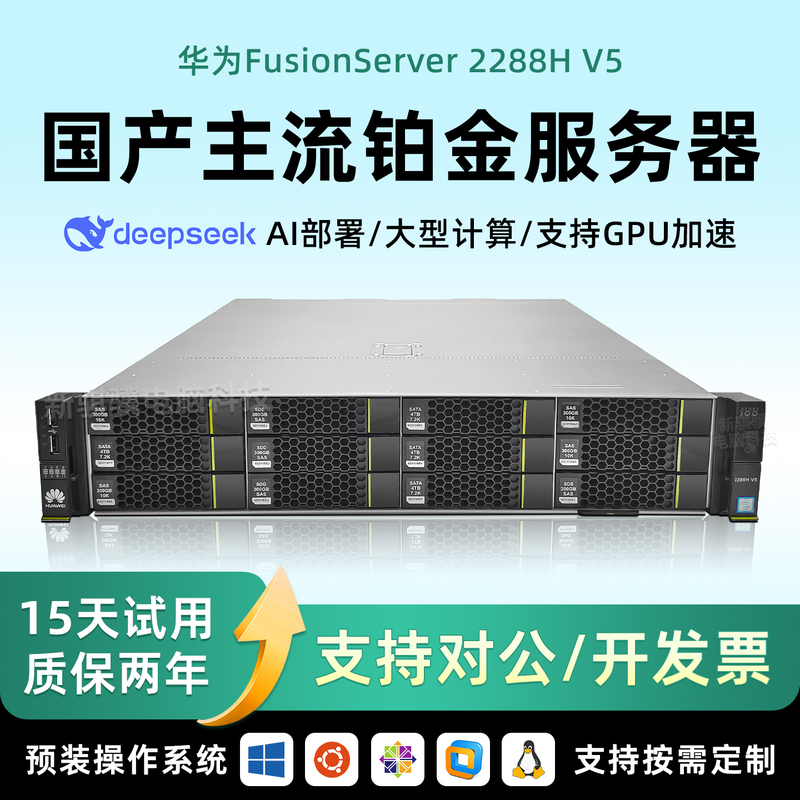 Huawei Super Fusion Rh2288Hv5V3 Rack-Mounted Server Virtualization Cloud Storage Gpu Enterprise-Grade 5288V5