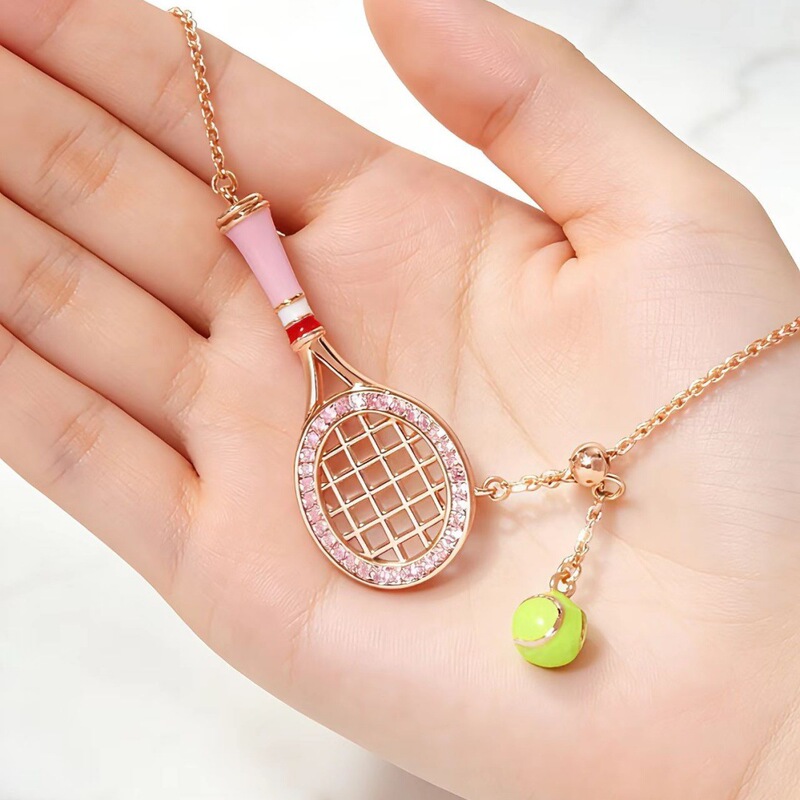 Unique Collarbone Chain Tennis Racket Necklace, Niche, Exquisite, Romantic, Versatile, Sportswear, Fashion Accessories, Gift for Best Friend